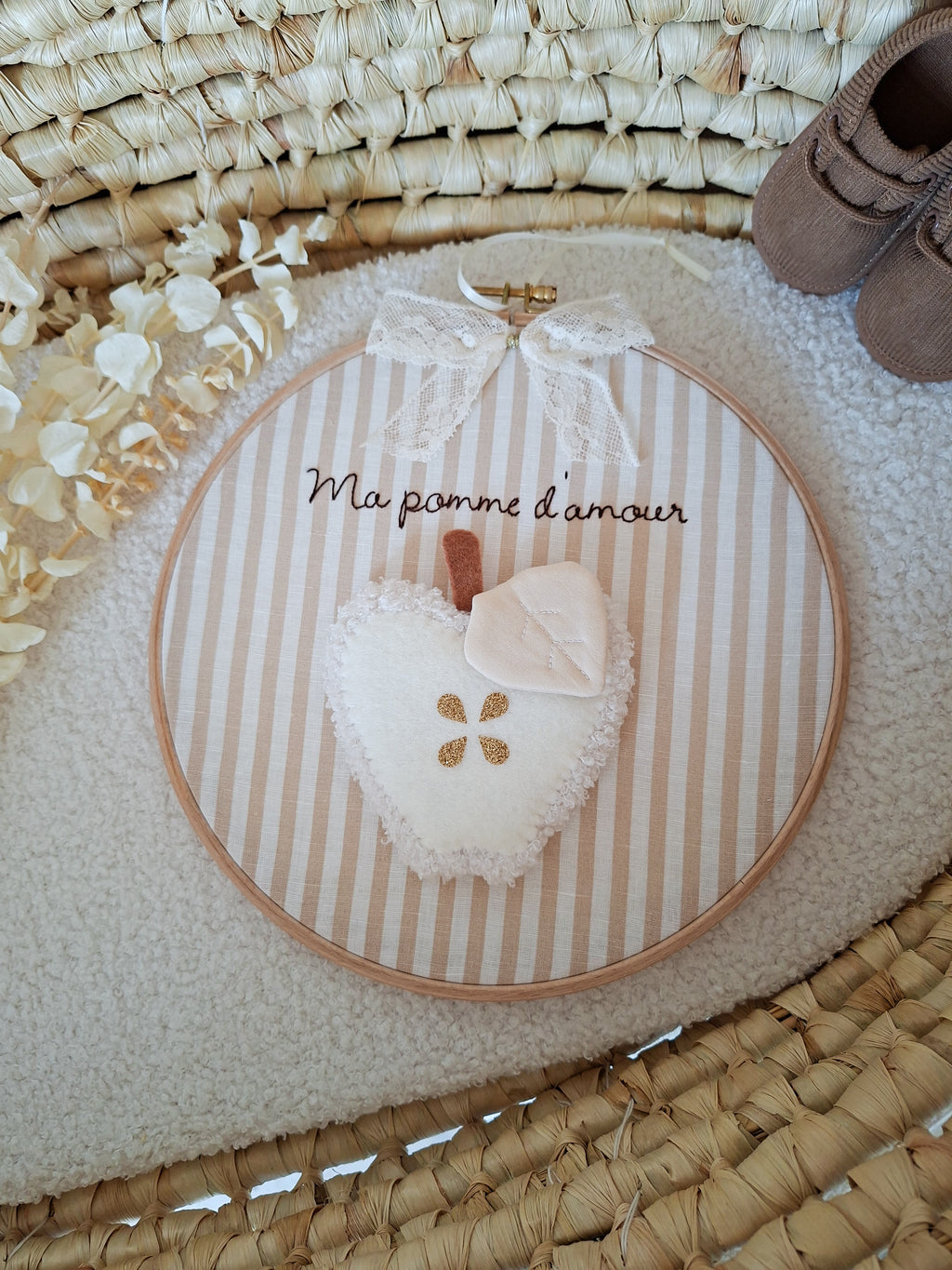 Tambourin décoratif à suspendre - Ma pomme d'amour