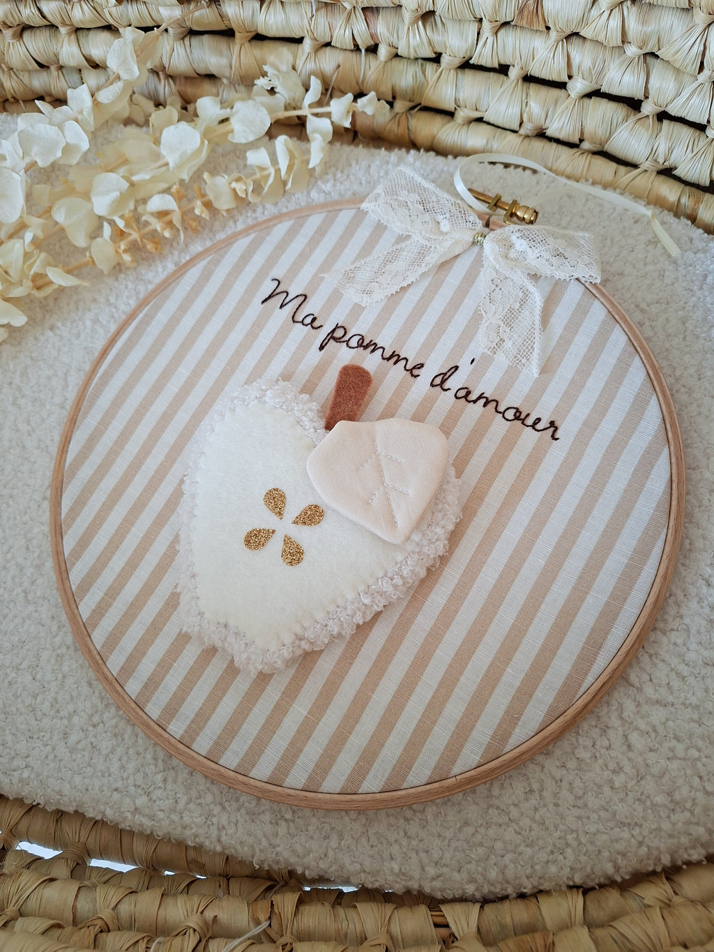 Tambourin décoratif à suspendre - Ma pomme d'amour