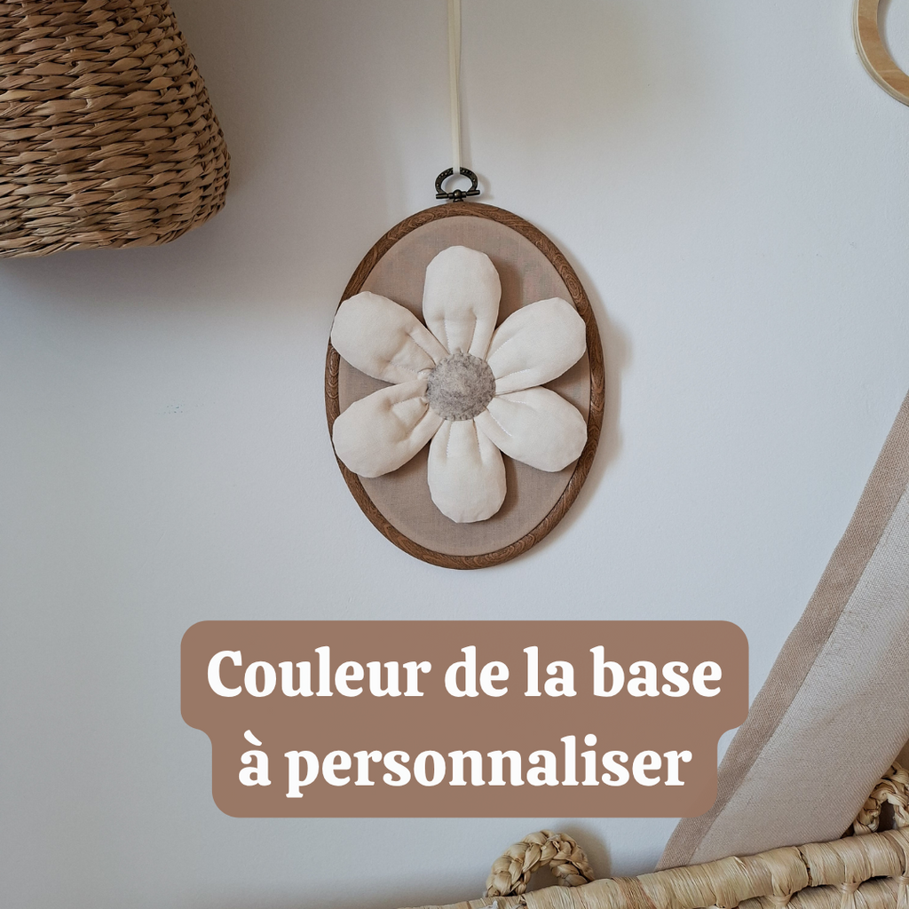 Fond à personnaliser -  Tambourin fleur blanche sans dentelle