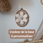 Fond à personnaliser -  Tambourin fleur blanche sans dentelle
